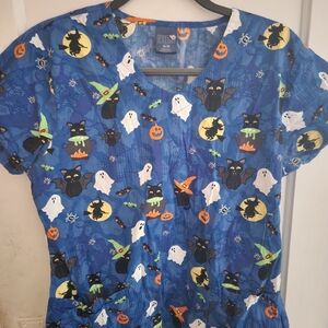 Zoe + Chloe Halloween Scrub Top